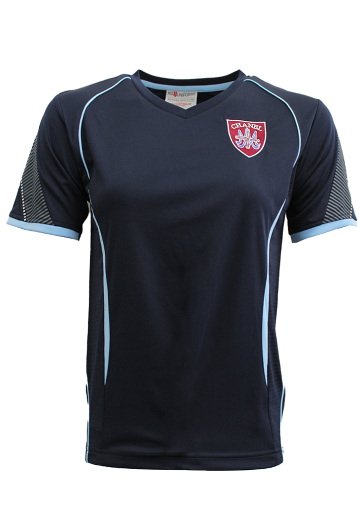 Chanel College PE Tee Navy/Sky